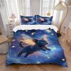 3pcs Anime Fairy Cat Bedding Set - Includes One Quilt Cover and Two Pillowcases (No Core) - Home Decor Gift for Bedroom and Guest Room Decor