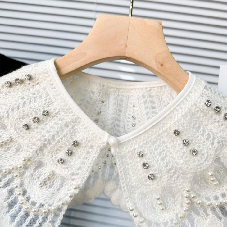 Floral Shirt Collar Detachable Embroidery Faux Collar Female Clothes Accessories