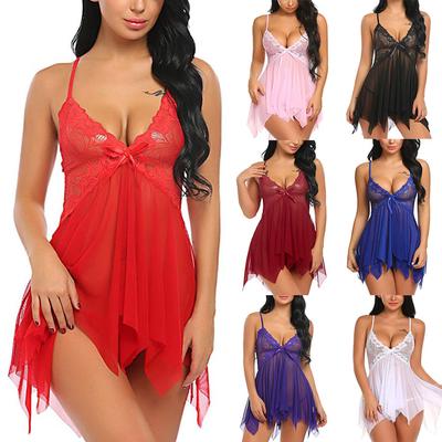 Kadın iç çamaşırı çiçek dantel iç çamaşırı Babydoll V yaka pijama askısı kombinezon