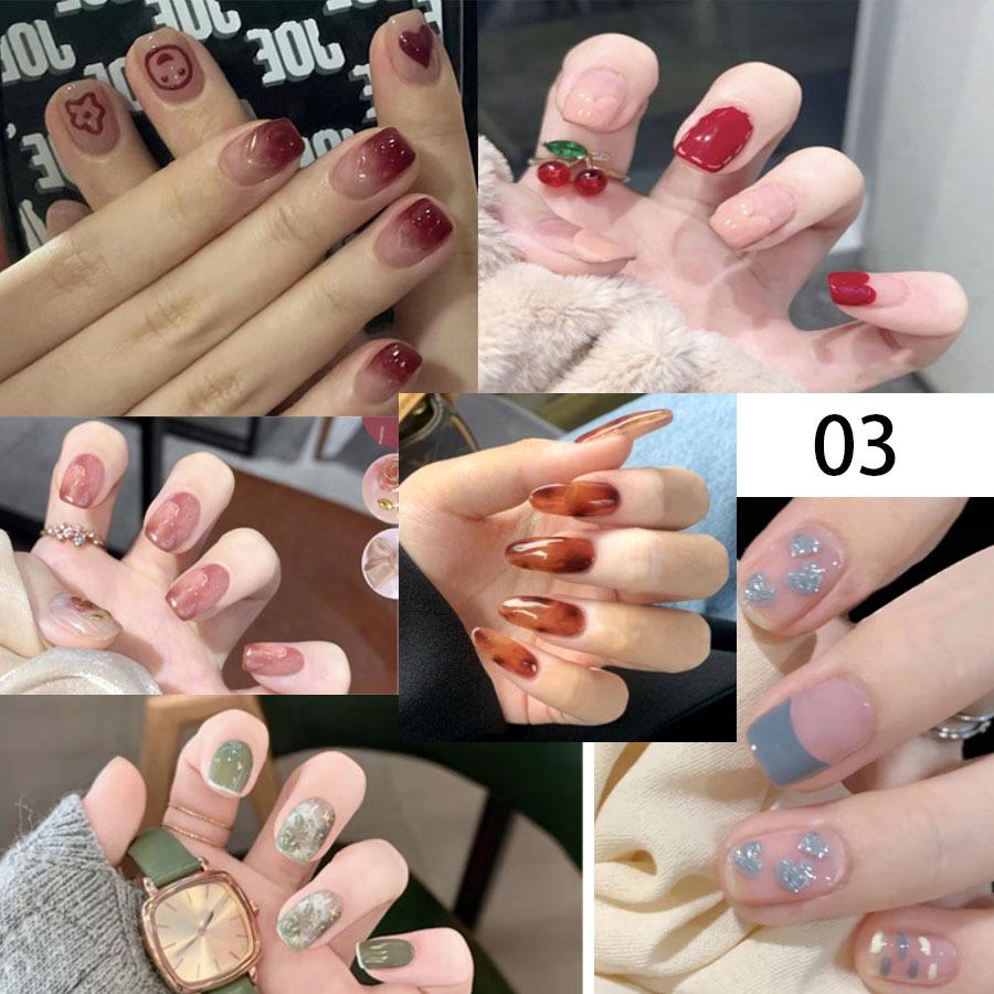 

6 шт./кор. Быстрые ногти, блестящий нейл-арт, сделай сам, съемные наклейки для ногтей, накладные ногти с бантом, готовые полоски для ногтей 03