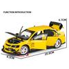 1/24 Mitsubishi Lancer Evolution IX EVO Modified Car Alloy Car Model Sound and Light Children's Toy Collectibles Birthday Gift