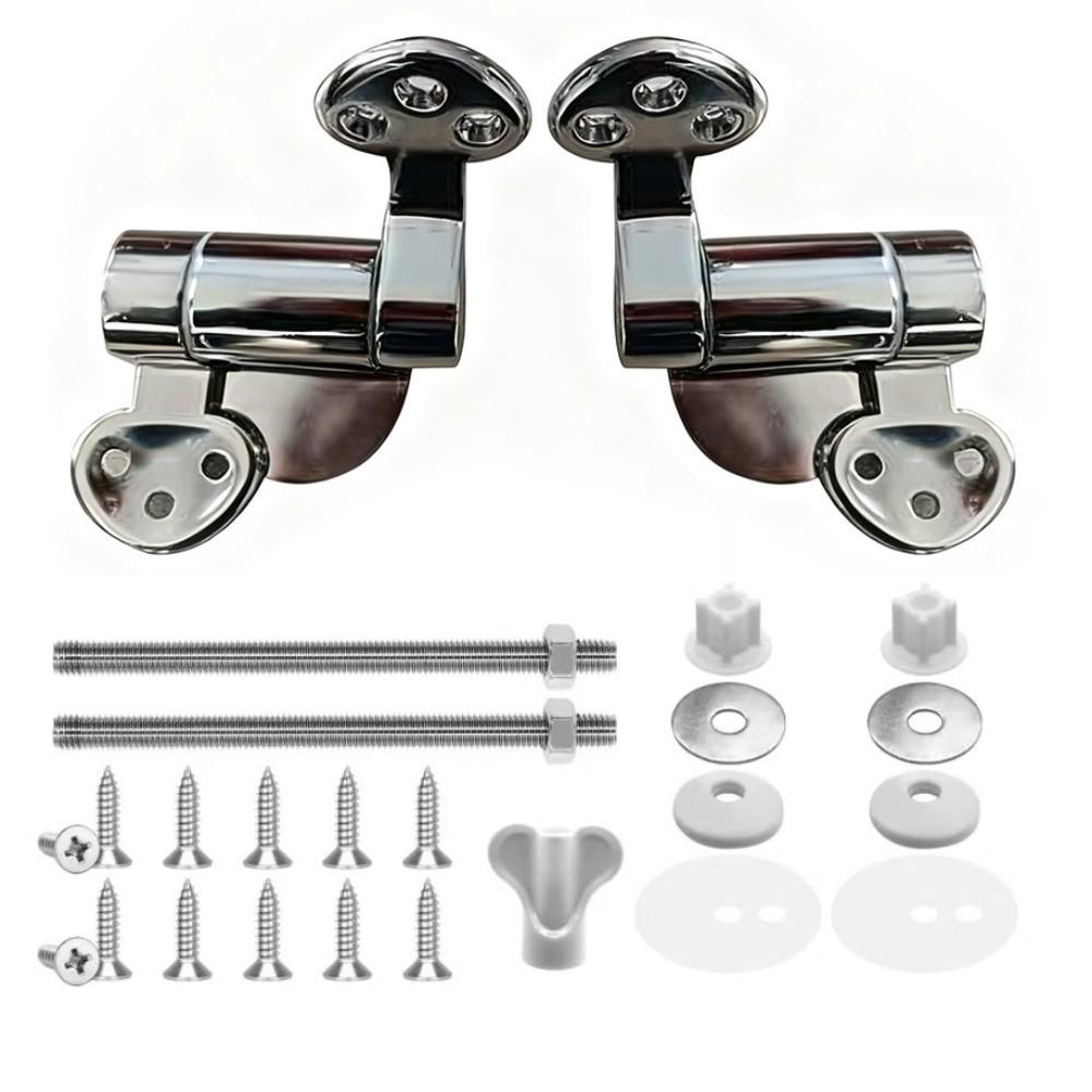 

Zinc Alloy Toilet Seat Hinge Mounting Fittings Soft Close Mechanism Toilet Lid Hinge Screws Bolts Nuts Toilet Replacement Parts