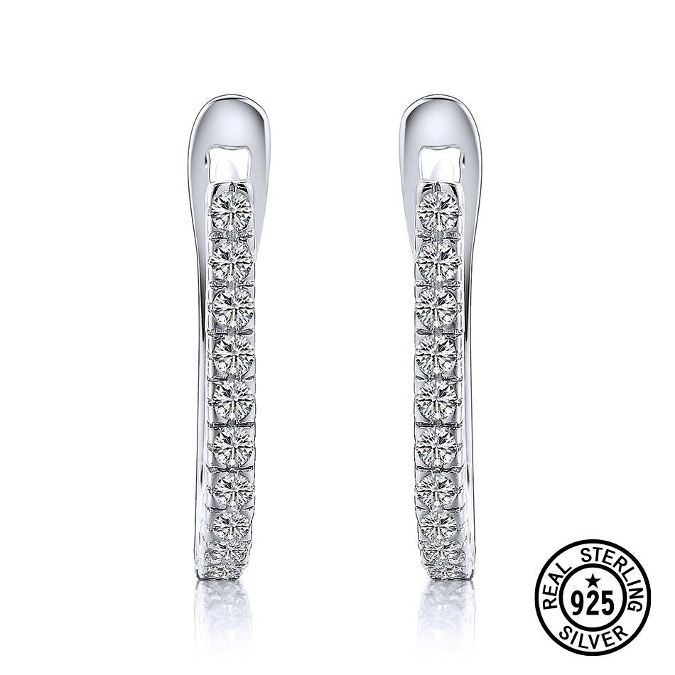 

Серьги из стерлингового серебра 925 пробы с прозрачным цирконием, круглые крошечные серьги-клипсы для девочек, дам, дочерей, нежные модные изящные ювелирные изделия