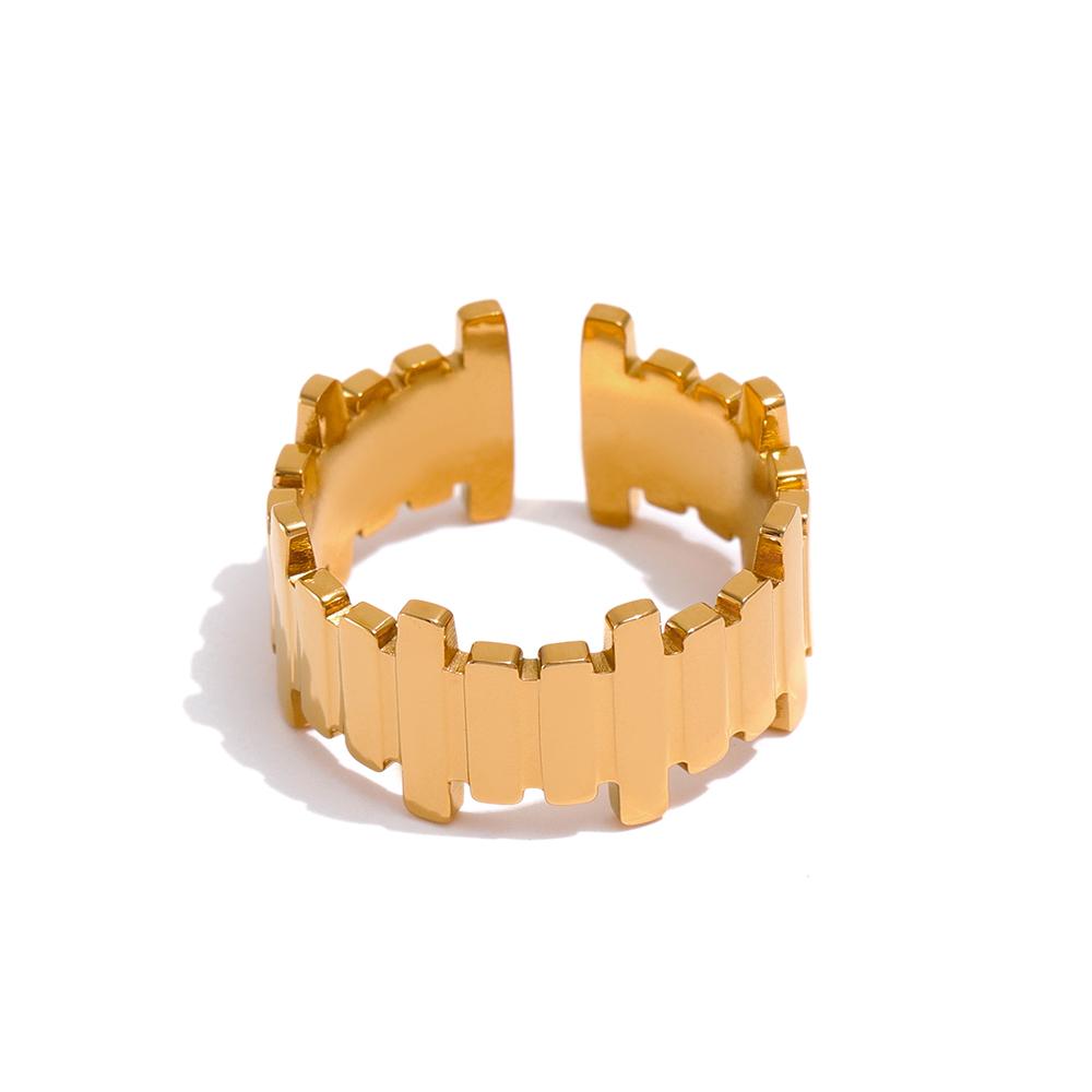 

Yhpup 316L Stainless Steel Irregular Opening Ring Minimalist Golden Metal Geometric Finger Ring for Women Anillos Mujer Gift 7
