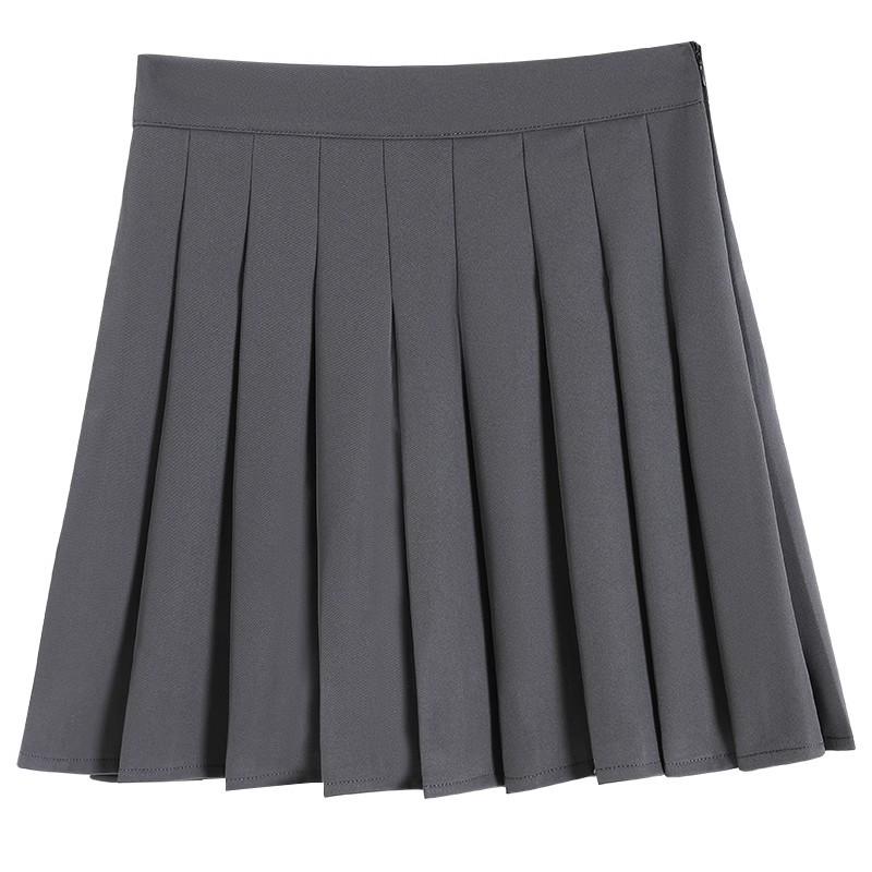 Women's Grey Pleated Skirt High-Waisted Short Skirt Summer Suit Style Slimming A-Line Extended Length Casual All-match Versatile Skirt
