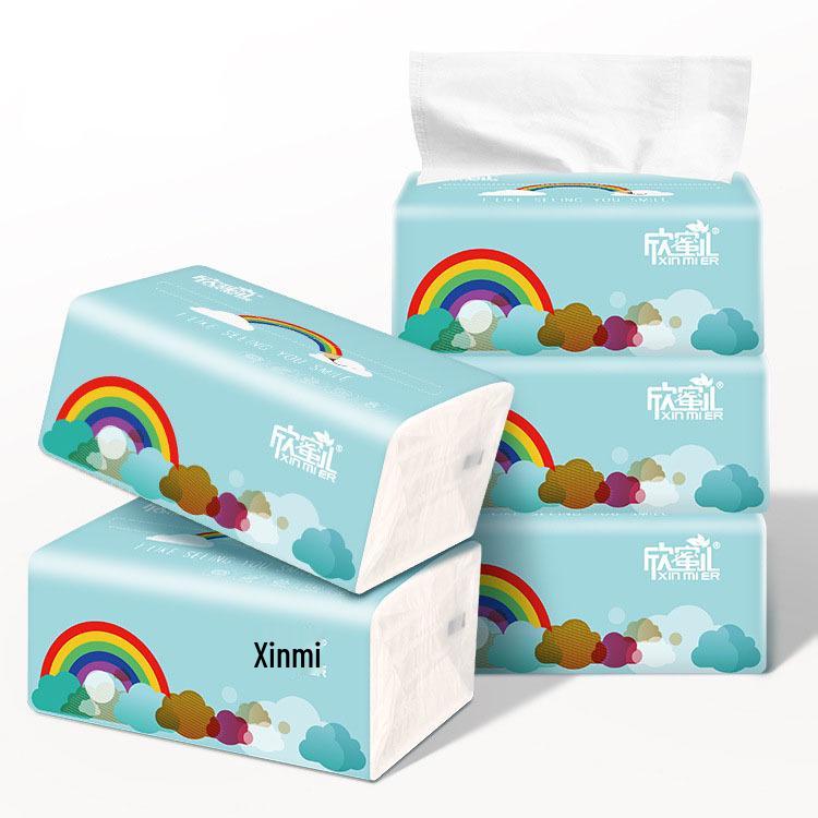 Smiling Face 4-Ply Facial Tissue, 300 Sheets - Ideal for Home, Restaurant, and Kitchen Use