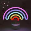 3D Acrylic Desktop Rainbow Night Light with Base Rainbow-shaped Neon Light  Holiday Decoration