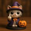 Middle Finger Halloween Cat Figure, Halloween Cat Figurine, Cute Middle Finger Statue, Cat Decor Spooky Resin Statue Best Gifts