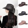 Sun Protection Cowboy Visor Cap Ethnic Style Summer Sun Hat Simple Western Cowboy Hat  Gentleman