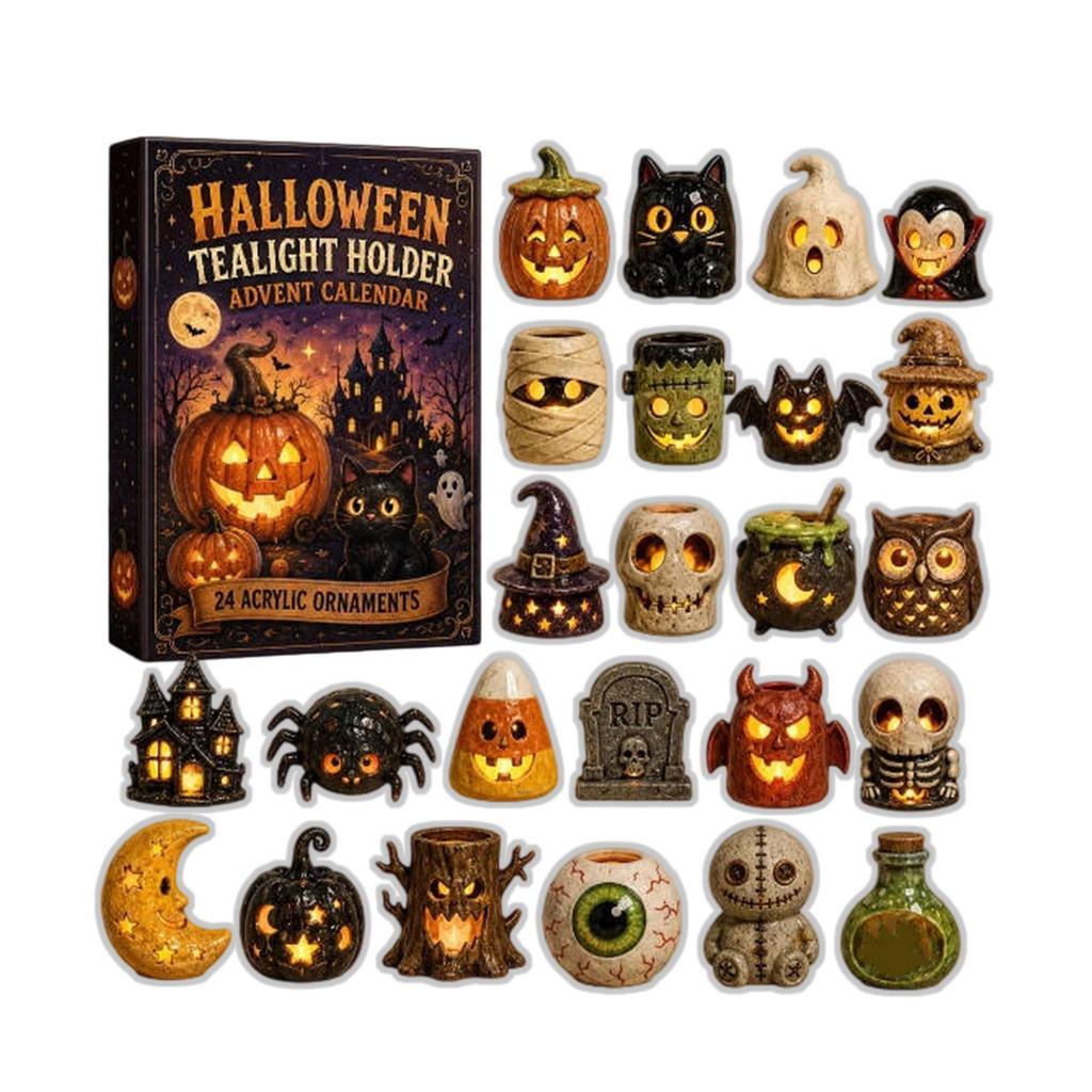 Halloween Advent Calendar with Pendant - Surprise Countdown for Kids and Adults