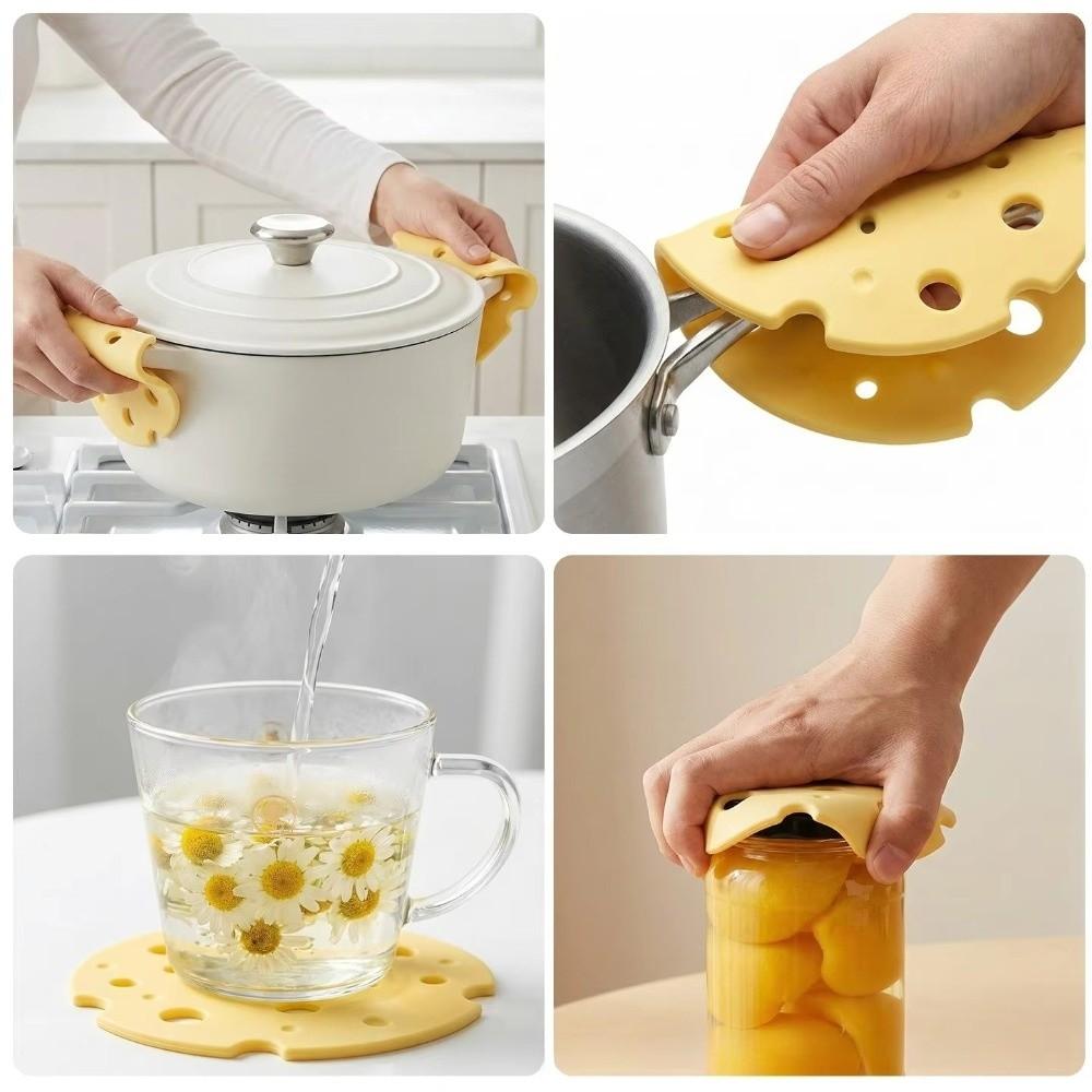 Silicone Coaster Mat Cheese Shape Heat Resistant Mat Cute Cup Mat Table Protection
