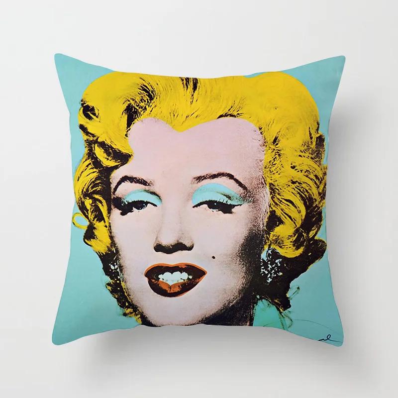 Marilyn Monroe Cushion Cover Decorative Polyester Sofa Throw Pillow Cover Retro Women Super Stars Pillowcase Home Decor 45X45CM