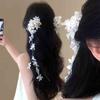 1Pc New Chinese Super Fairy Atmosphere Feeling Flower Tassel Hair Clip Female Light Luxury Premium Feeling Niche Side Clip