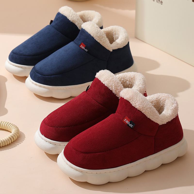 Scarpe Invernali in Velluto con Tacco per Uomini e Donne Anziani, Ideali per Indossare all'Aperto e in Casa con Suole Calde e Spesse