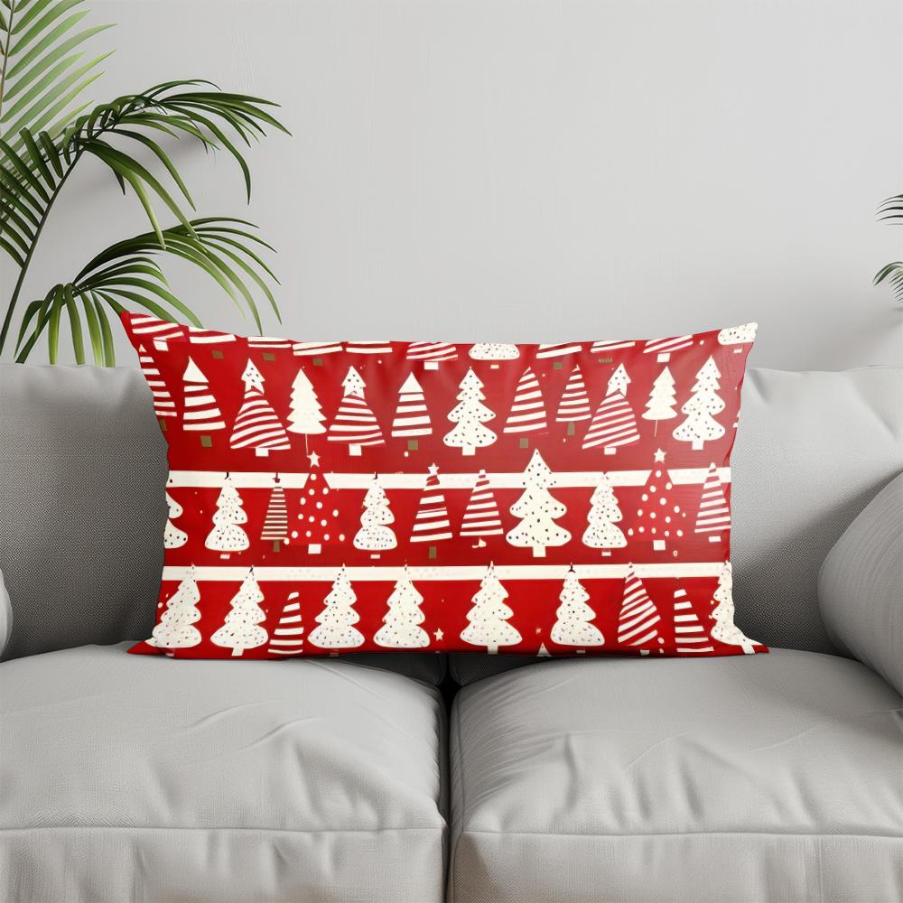 Home Decor Christmas Patterns Pillow Cover Suitable For Sofa Bedroom Car Pillow Cover Cushion Rectangular Back Cushion