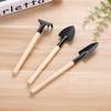 Gardening Mini Tools Set: Small Iron Shovel, Wooden Stick, Iron Rake for Pruning and Soil Digging