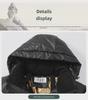 Unisex Black Gold Hooded Down and Velvet Cotton Jacket – Warm Autumn/Winter Coat