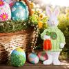 Rabbit Statue Easter Figurines Hold Carrot Small Spring Rabbit Sculpture For Desk Entryway Office Shops Living Room Bedroom