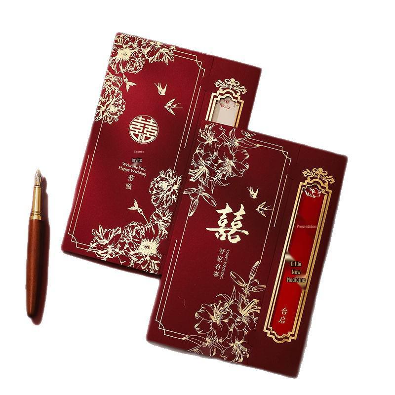 2024 New Chinese Style Wedding Invitation Card - Customizable & Grand Design
