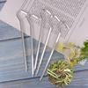 5 Pcs Alloy Tent Stakes Pegs Heavy Duty Nail Head 7.01inch Solid Steel Metal