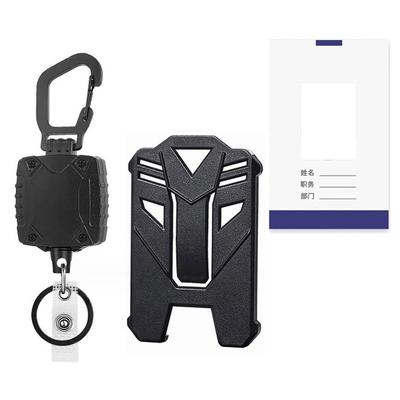 Badge Reel Retractable Lanyard Key Card Holder Heavy Duty Retractable Carabiner Keychain ID Card Holder Office Accessories