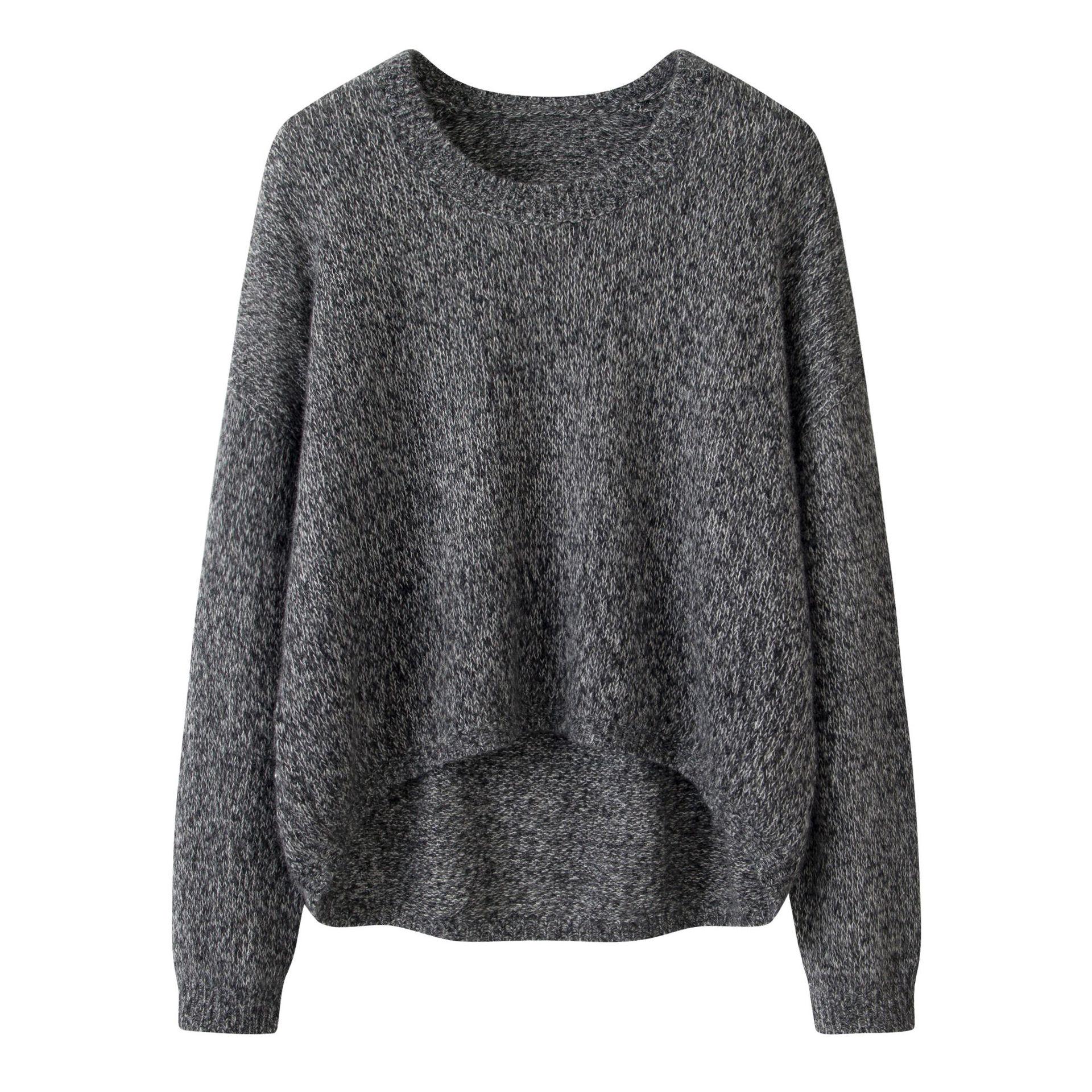 

Women s Soft Cashmere Knit Sweater - Round Neck, Loose Fit, Solid Pullover for Fall/Winter Large