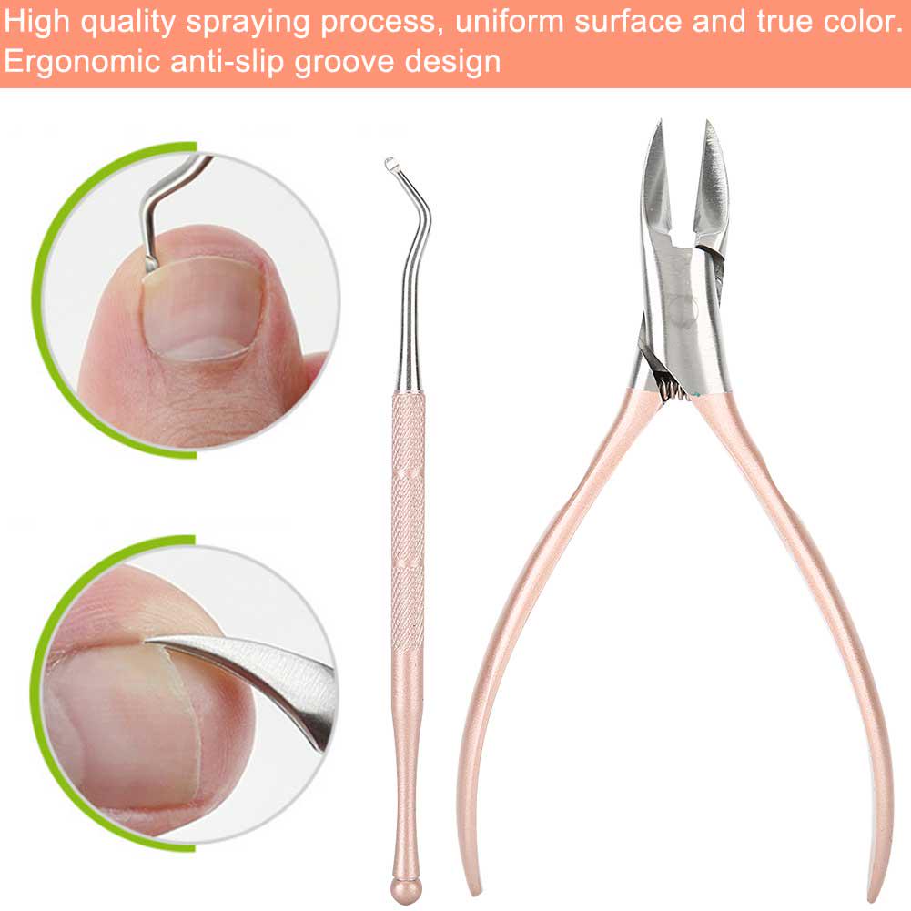 Professional Stainless Steel Nail Clipper Cutter Trimmer Ingrown Toenail Pedicure Manicure Tool Kit for ParonychiaRose