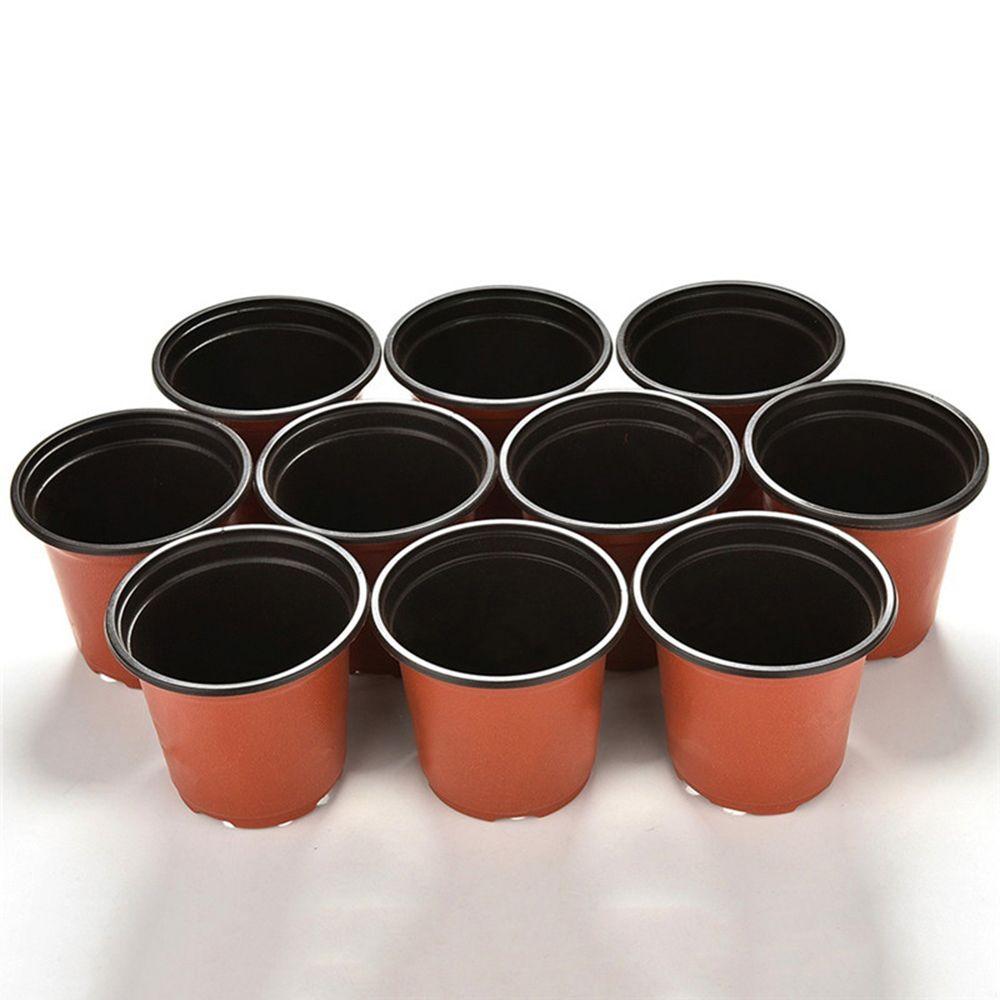 10pcs Garden Supply Mini Soft Plastic Terracotta Nursery Pots Round Planter Flower Vases Plant Trays
