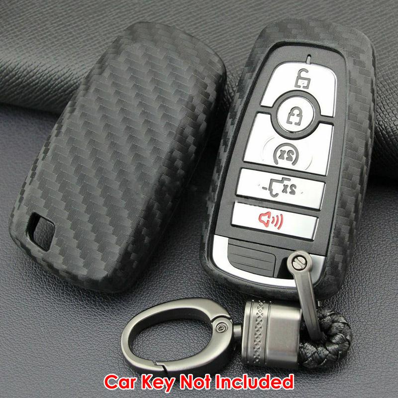 Carbon Car Key Fob Case Cover For Ford Focus MK4/Explorer/Mondeo/Fusion/Mustang/Edge/Eco-Sports/F-150/F-250/Expedition