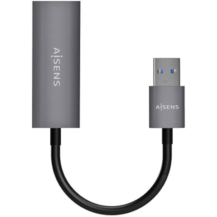AISENS - A106-0708 - USB 3.0 To Gigabit Ethernet Converter 10/100/1000 Mbps, Grey, 15 Cm