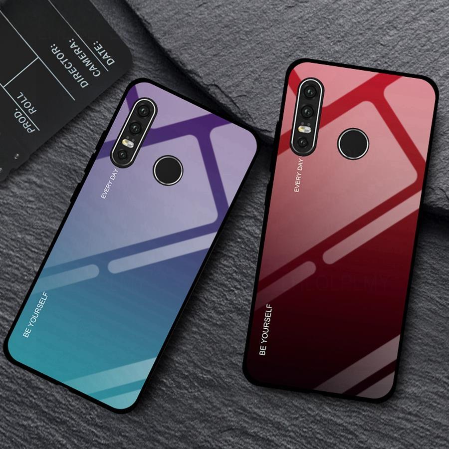 

Чехол из закаленного стекла с градиентом для Huawei P20 P30 P40 Lite E P50 Pro Nova 3 3i 2i 11i 11 5T 7i 8 8i 9 SE Y70 Красочная задняя крышка