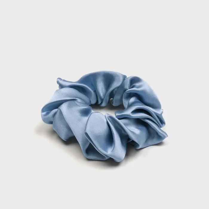 Silk Scrunchie (S) - Blue Fog