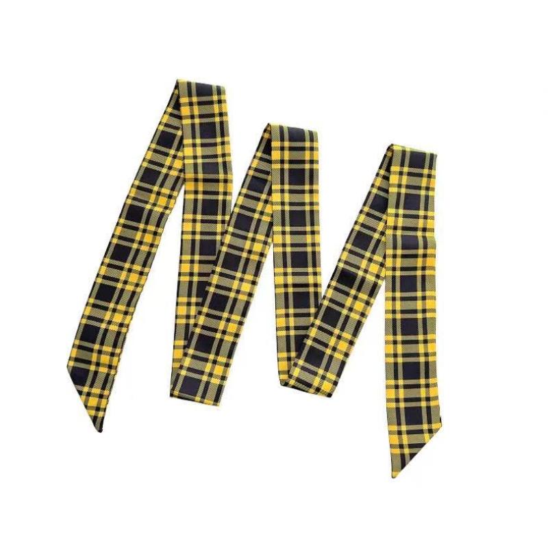 Cinto de Cintura Xadrez Longo e Fino Com Gravata Jeans Cachecol Acessório Decorativo Personalidade Tendência Faixa de Cabelo Acessório da Moda