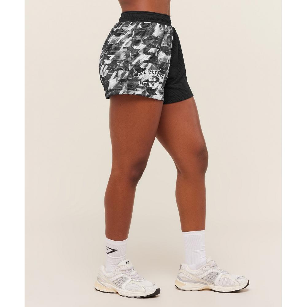 Gymshark Lifting Club Mesh Shorts Black White B5c4u Bdfx