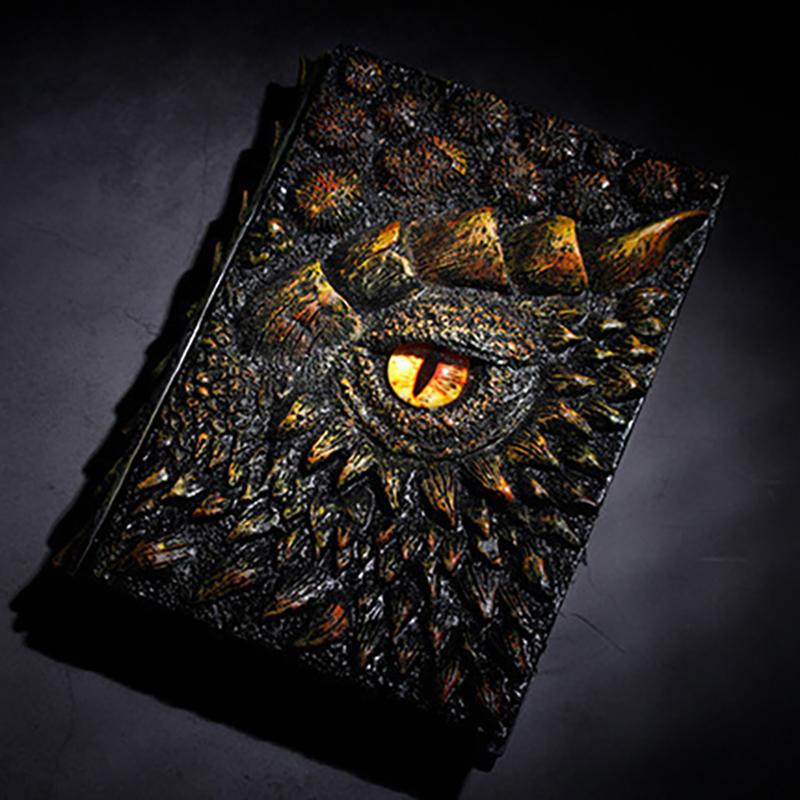 Vintage Dragon Embossed Resin Cover Travel Diary Notebook Travel Journal