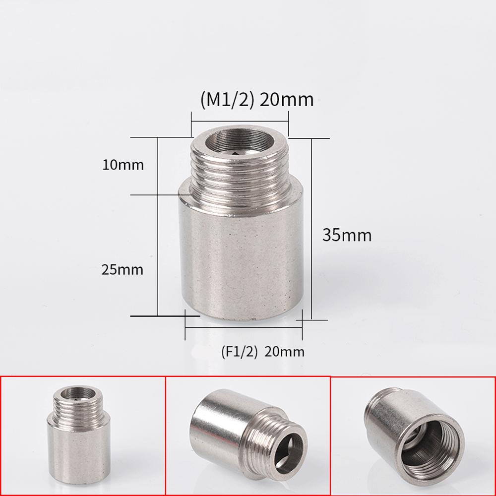 Brass 1/2 " Female To Male Stainless Steel Thickened Extension Joint Lengthened Hexagonal Extension Direct Chrome Plating Brass