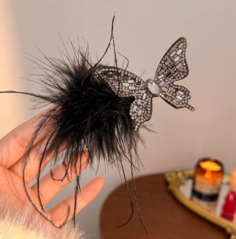 Flower Feather Girls Puffy Hair Claw Rope For Women Simple Temperament Scrunchies Ladies Hair Accessories