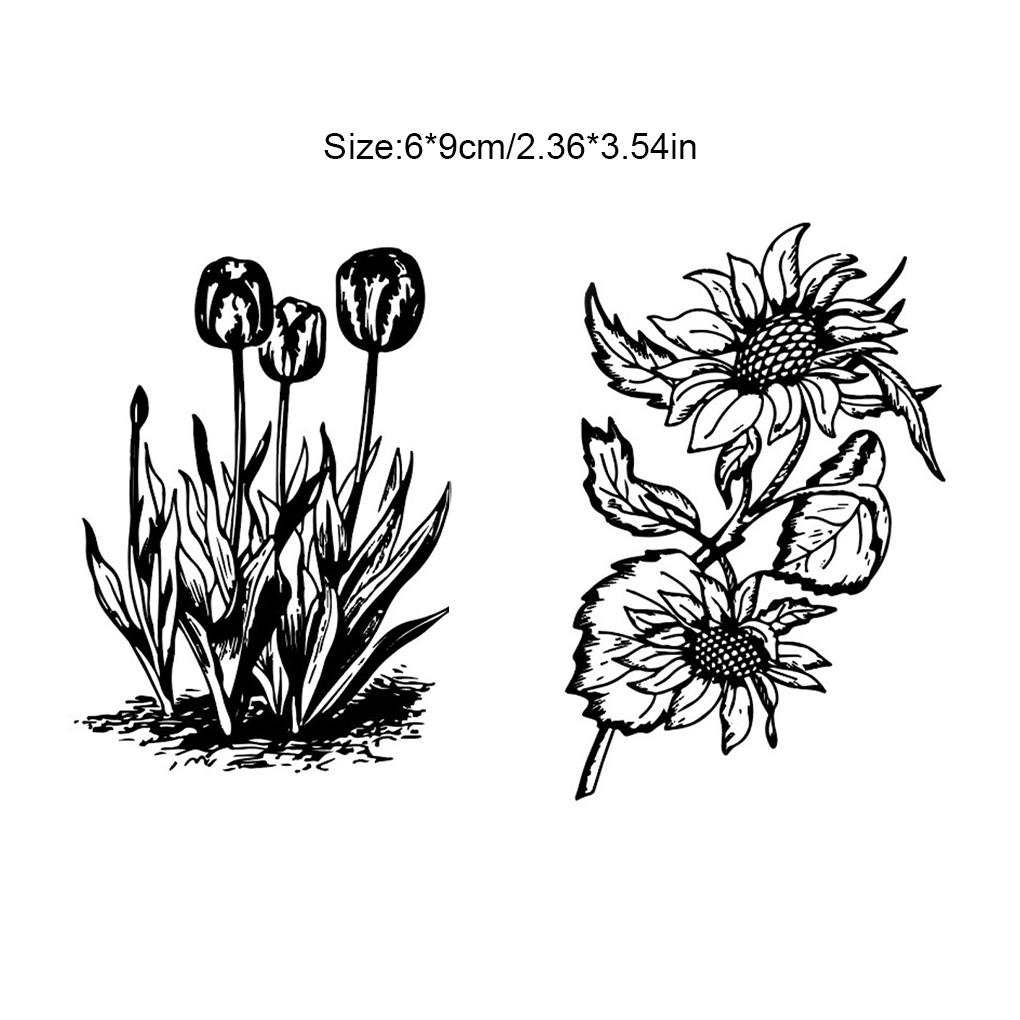 Stamps Kit Clear Card Making Sunflower Stamping Seal Exquisite Silicone Stamp Recording Workmanship Transparent Stampers