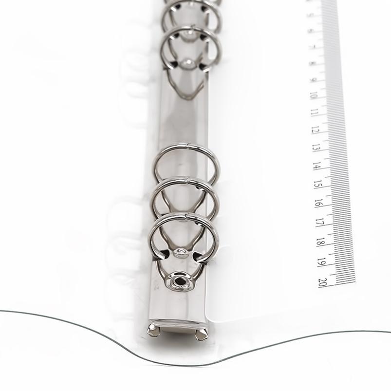 1Pc Transparent Notebook Binder Student Planner Binder Office Supplies 6 Ring A7/A6/A5