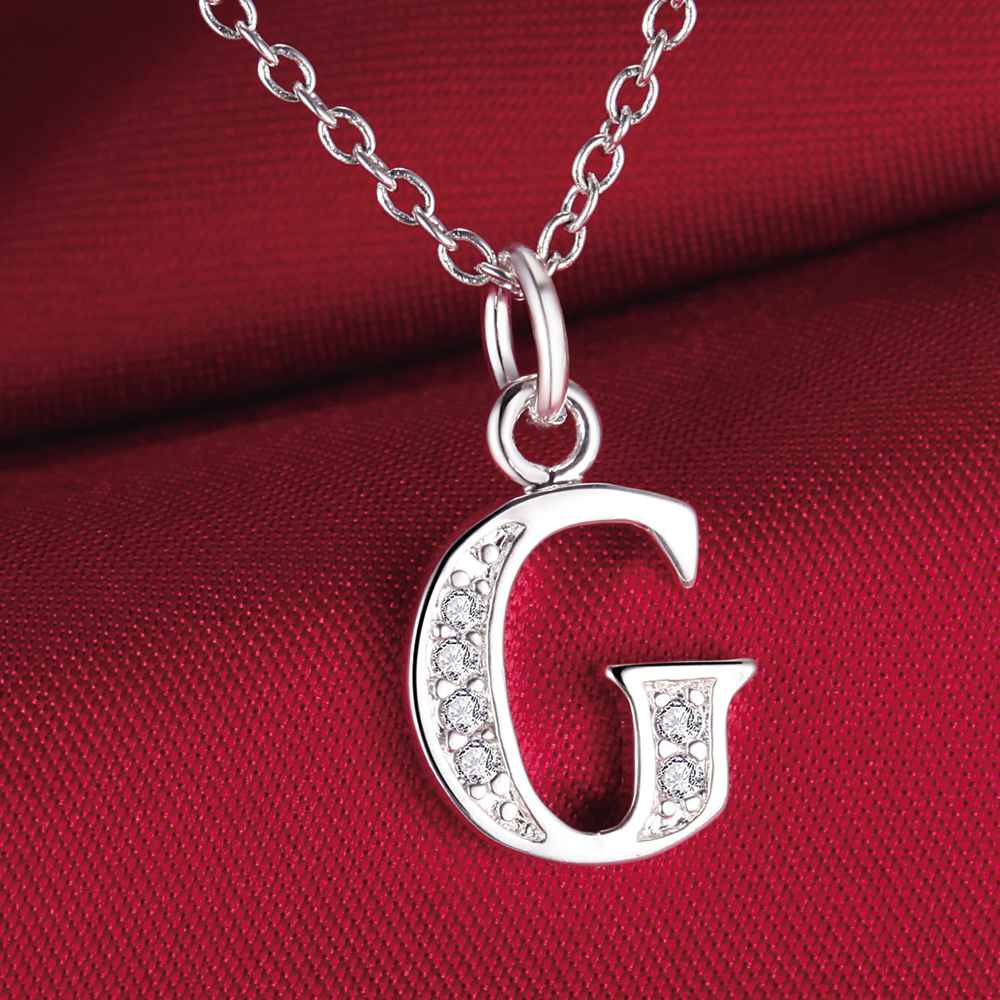 26 letters 925 sterling silver Necklace Pendant Shining 5A Zircon for Women Fashion Wedding Engagement Jewelry GiftsGood product