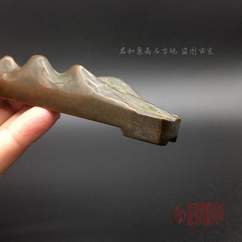 Mountain Solid Copper Rockery Shape Pen Stationery Supplies Brush Holder Desktop Small Town