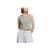 Adidas Originals 3-Stripes Top Padded Tank Fashion Casual Striped Sleeveless Sports Vest Women Tops Pebble-Grey KB6419