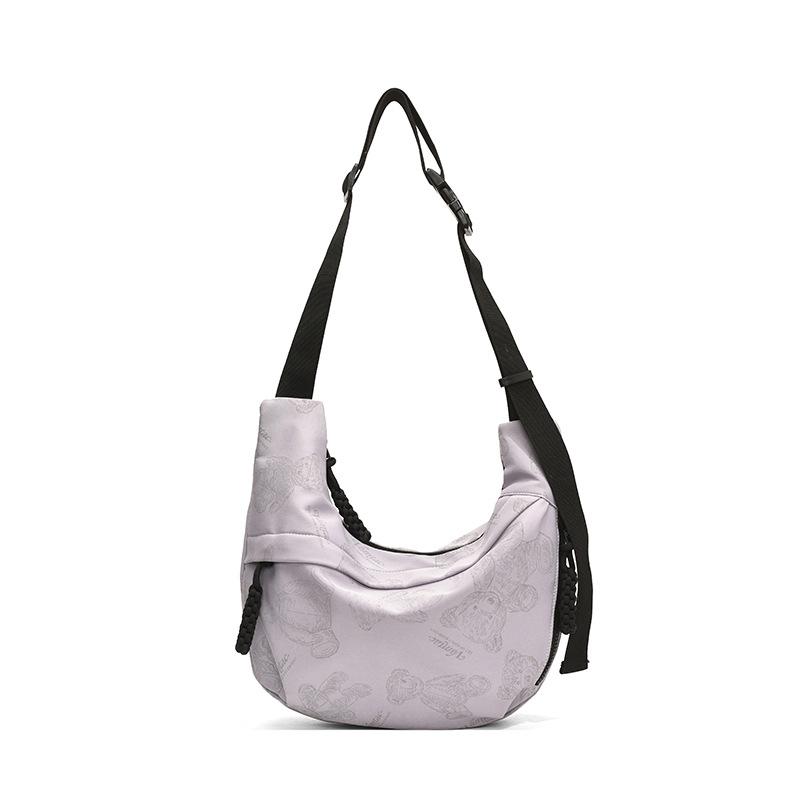 

инс зарубежный стиль повседневная большая вместимость сумка женская 2025 новая мода сумка-мессенджер сумка-пельмень студенческая дорожная сумка-пельмень фиолетовый