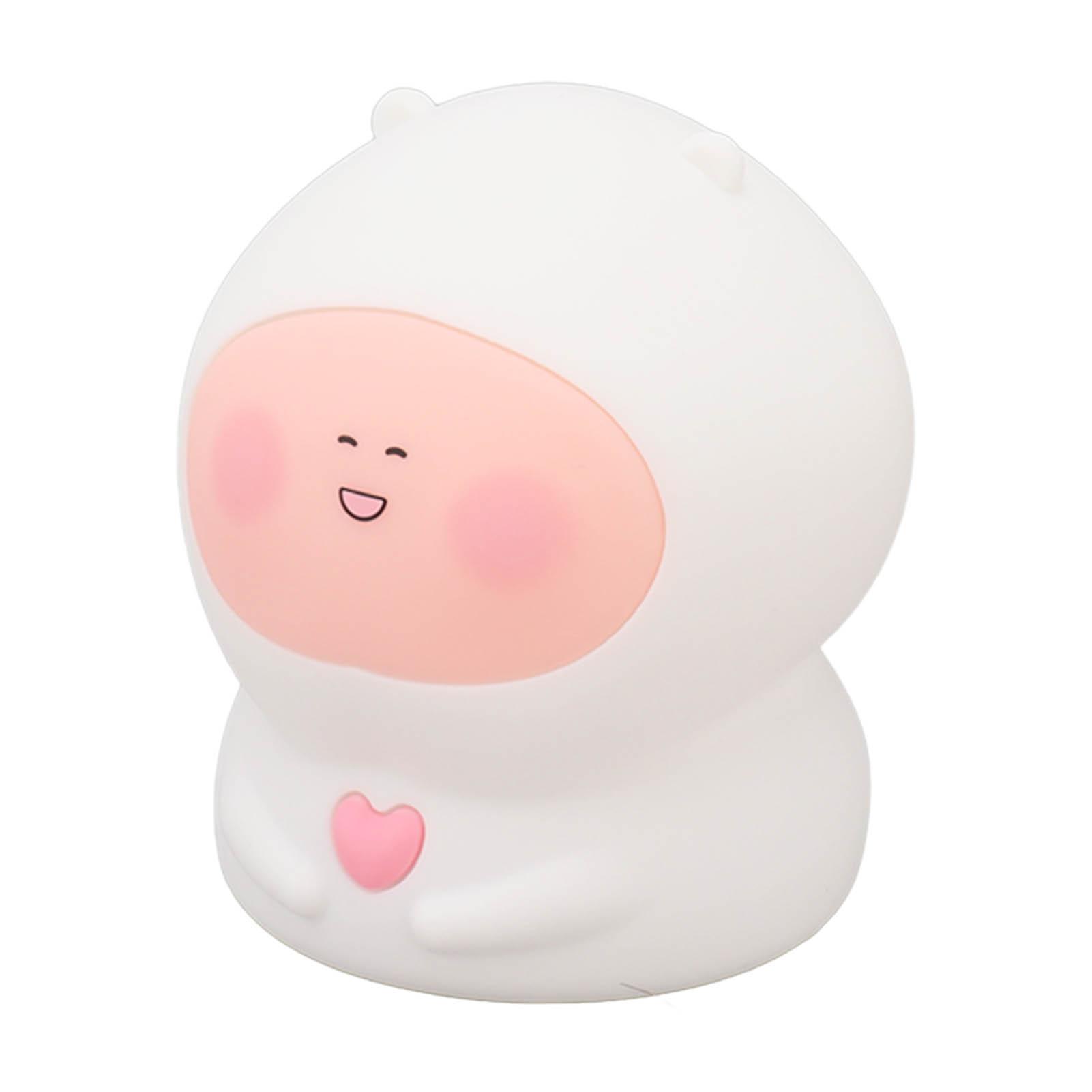 

USB Fat Peach Night Tap Lamp with Timing Function Intelligent Colorful Silicone Tap Lamp for Teen Girls Bedroom