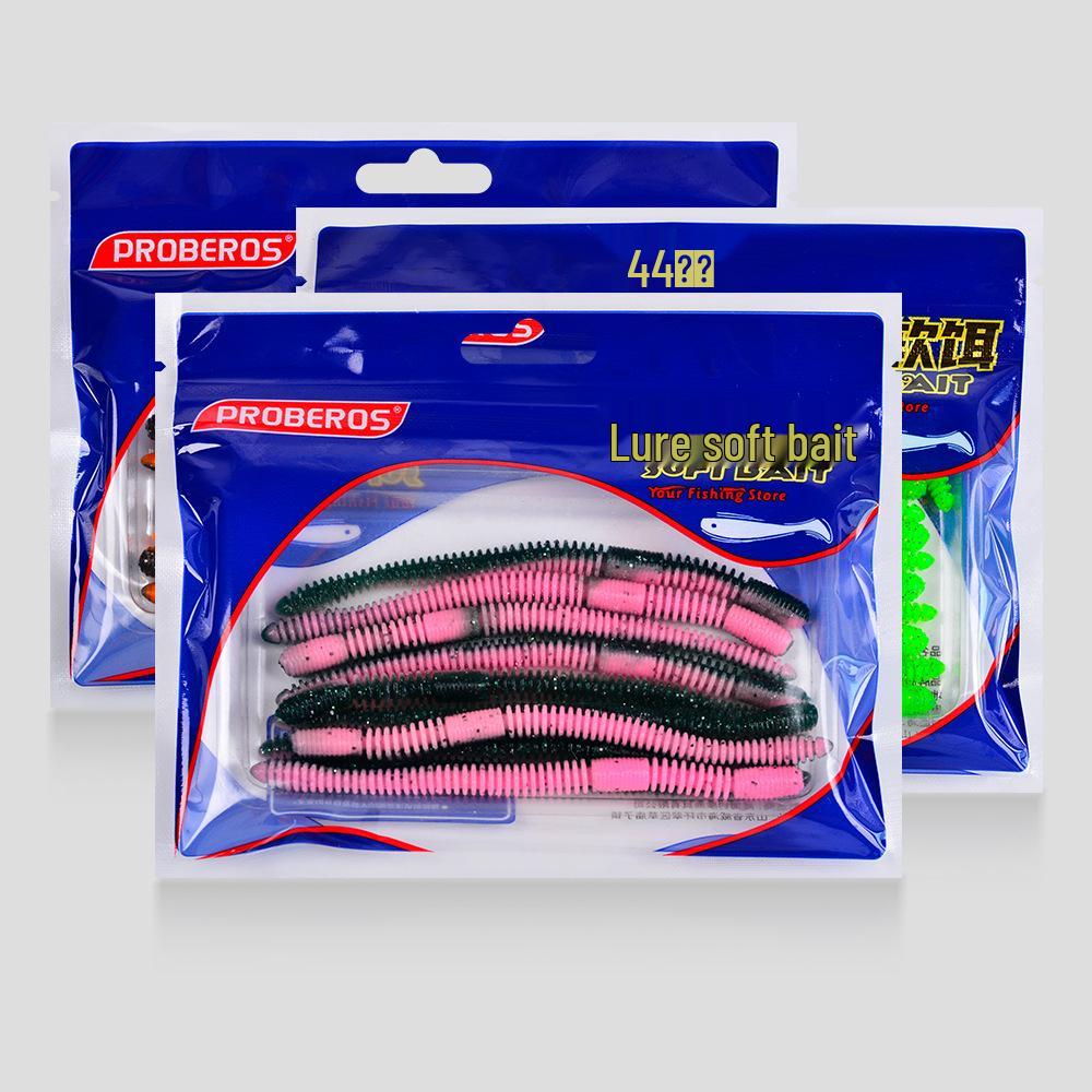 10-Piece Soft Earthworm Lure Set for Drop Shot Rig and Bass Fishing