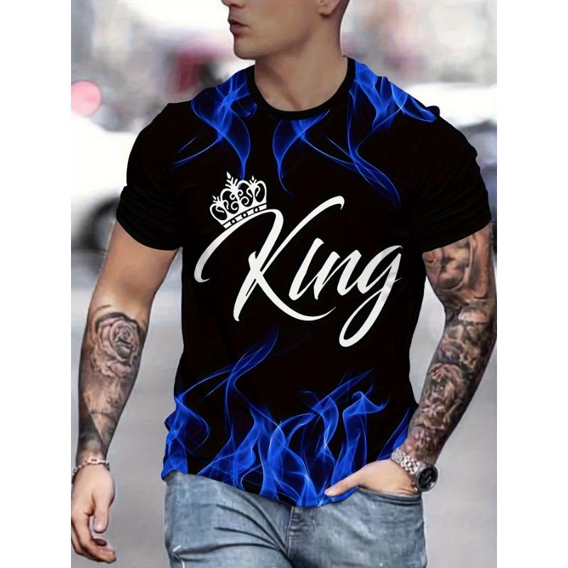 

Мужской повседневный комплект футболки с 3D-принтом и узором 5XL