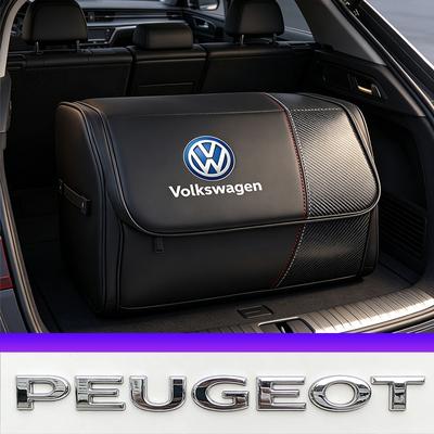 For Volkswagen FFG0Car Trunk Organizer Bins Zipper Style Foldable Storage Box Valve Cap For VW Golf Amarok T5 Phaeton Teramont ID3 Tiguan T-Cross P1