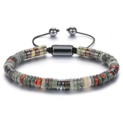 Armband aus Achat und schwarzem Magnetitperlen für Männer und Frauen