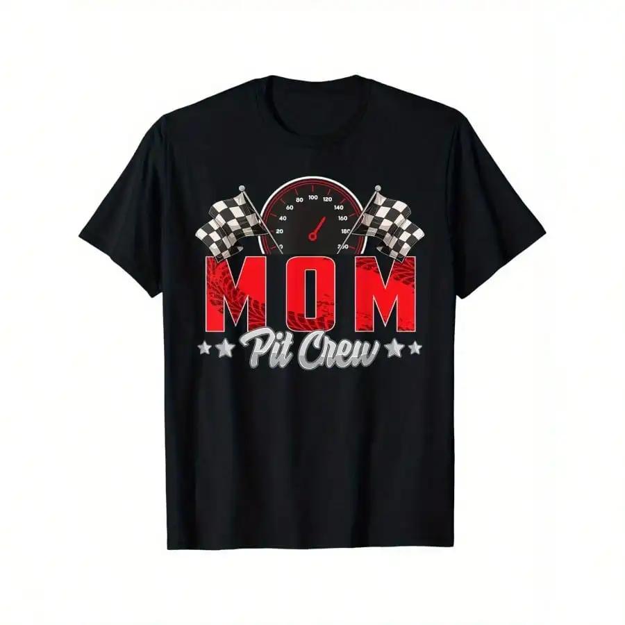 

Racing Family Mom Pit Crew TShirt For Race Car Birthday Party 4XL