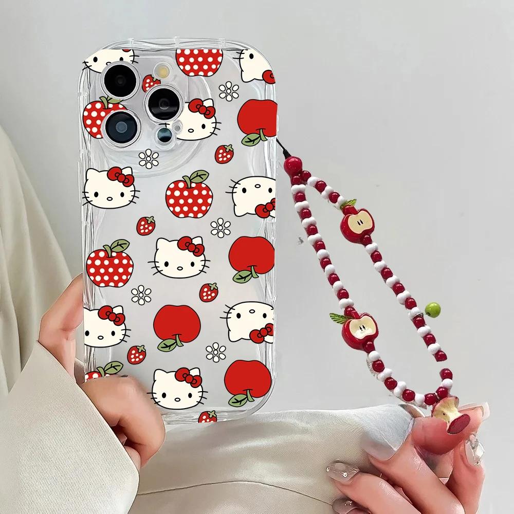 Strawberry Fruit Wrist Chain Phone Case For Motorola Moto Edge 50 Fusion Pro Ultra G84 G14 G75 G35 G05 G15 G22 G24 G54 G34 E13
